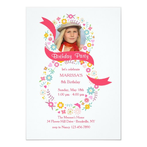 Best ideas about Photo Birthday Invitations
. Save or Pin 8th Birthday Invitation Now.