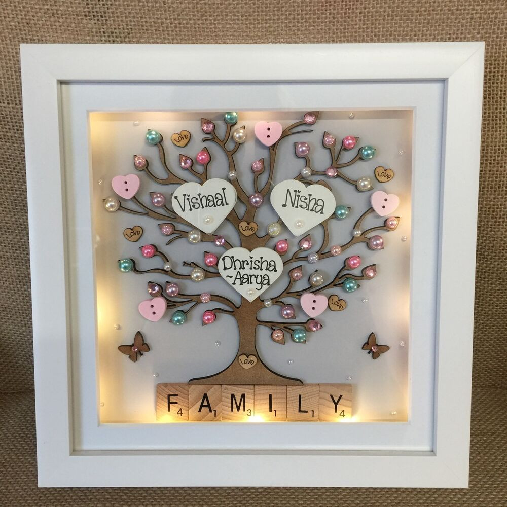 Best ideas about Picture Frame Gift Ideas
. Save or Pin Personalised LED light Box Frame Family tree New Baby Gift Now.