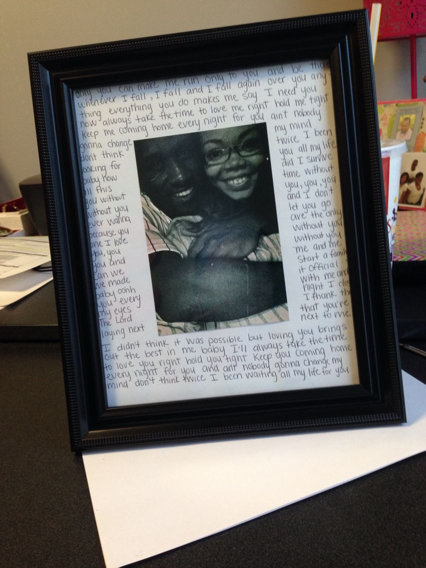 Best ideas about Picture Frame Gift Ideas
. Save or Pin DIY picture frame for my boyfriend with love song lyrics Now.