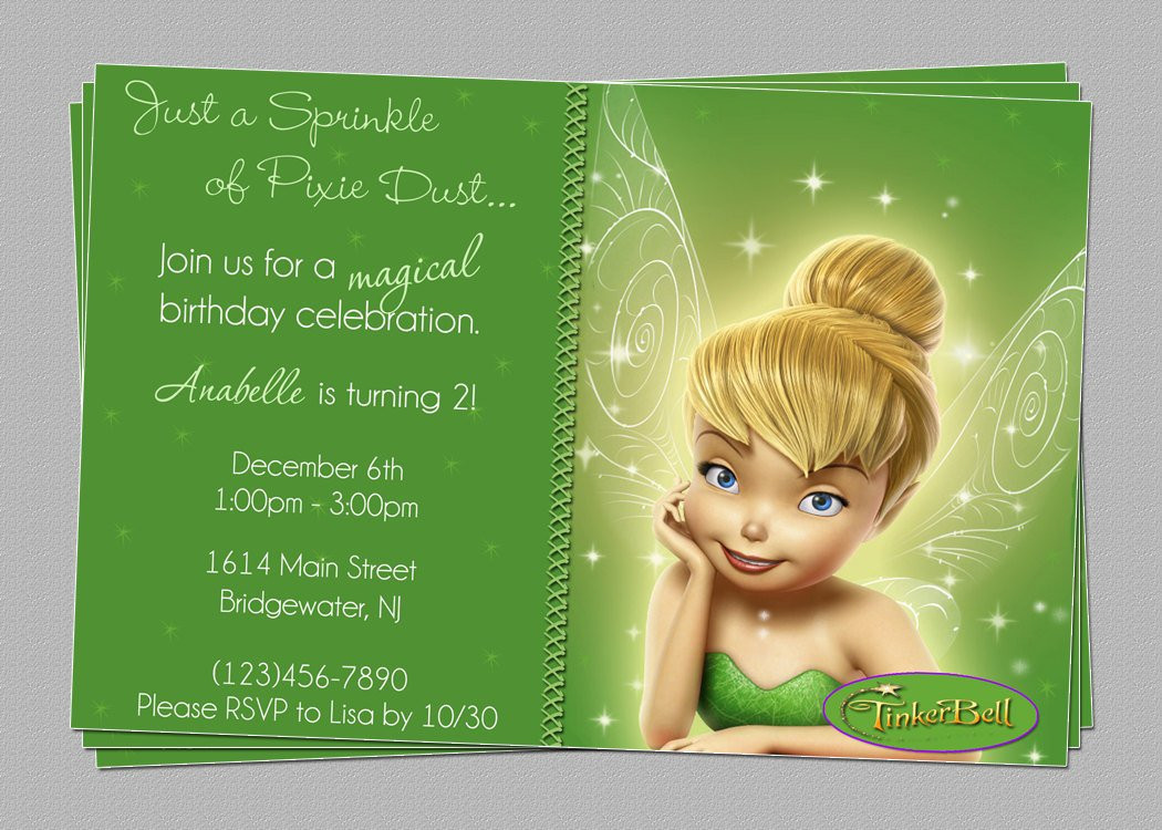 Best ideas about Pictures Birthday Invitations
. Save or Pin Great Tinkerbell Birthday Invitation Ideas Party XYZ Now.