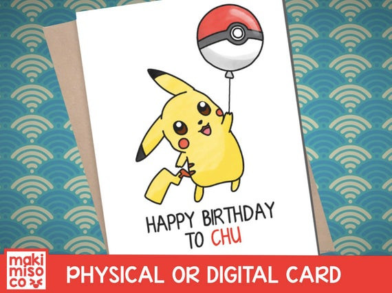 Best ideas about Pikachu Birthday Card
. Save or Pin PIKACHU BIRTHDAY Card Love birthday Boyfriend Girlfriend Now.