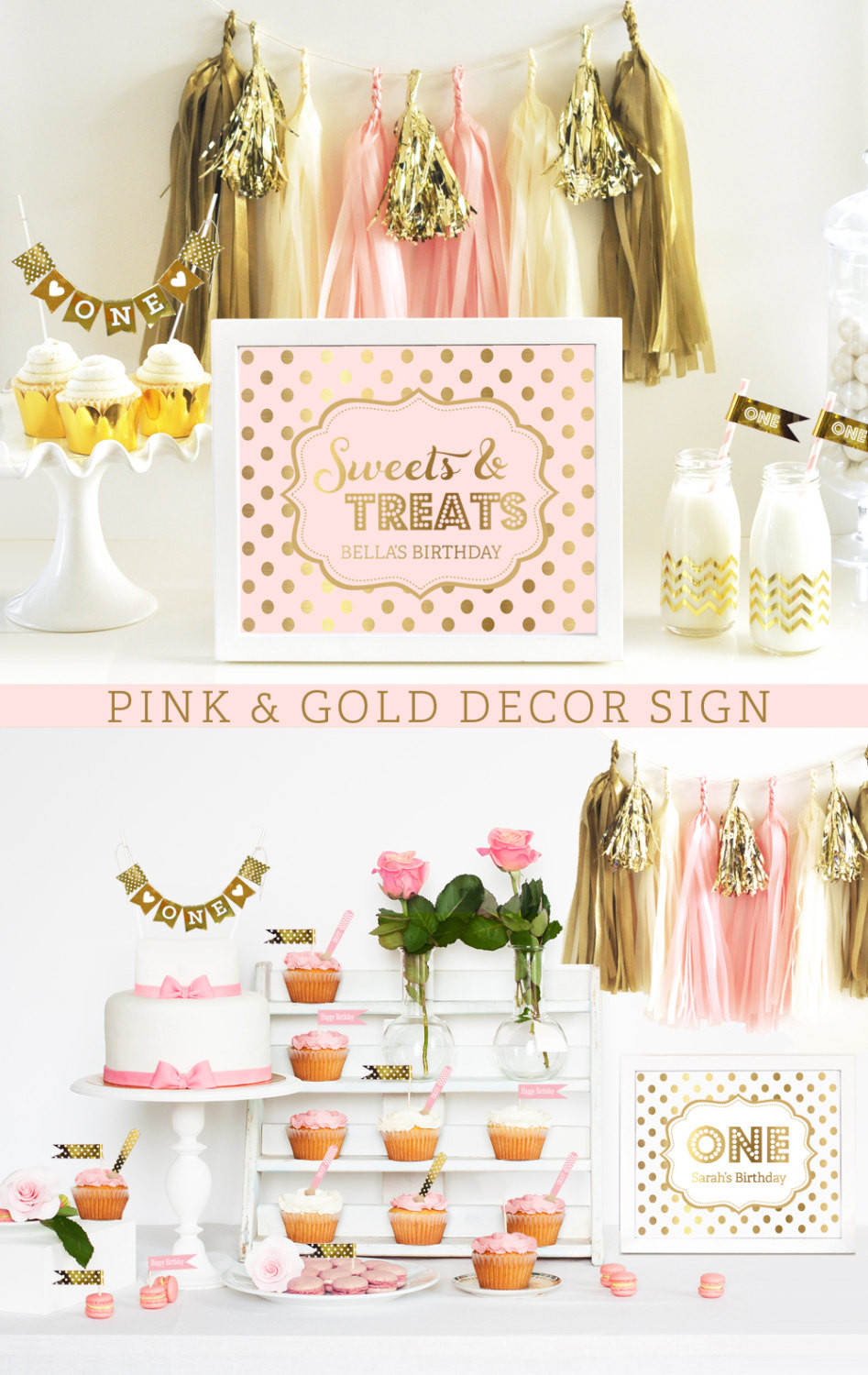 Best ideas about Pink And Gold 1st Birthday Decorations
. Save or Pin Pink and Gold Decorations Pink and Gold First Birthday Pink Now.