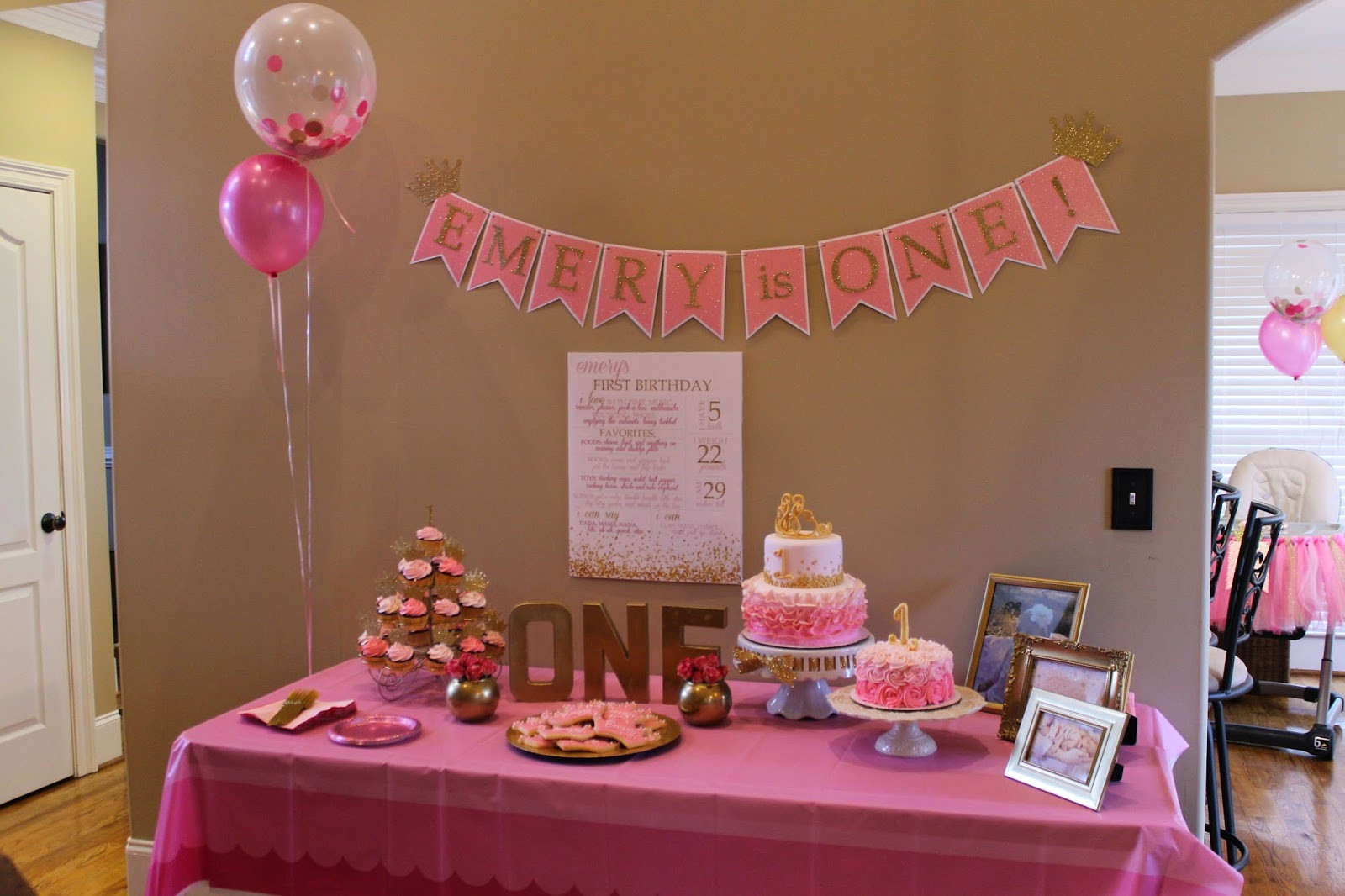 Best ideas about Pink And Gold 1st Birthday Decorations
. Save or Pin Richly Blessed Emery s 1st Birthday Party Now.