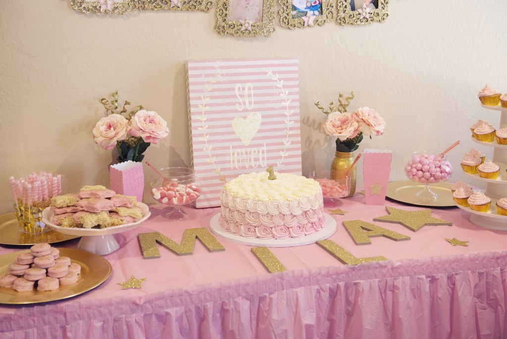 Best ideas about Pink And Gold 1st Birthday Decorations
. Save or Pin Miss Mila s First Birthday Party Pink & Gold Twinkle Now.