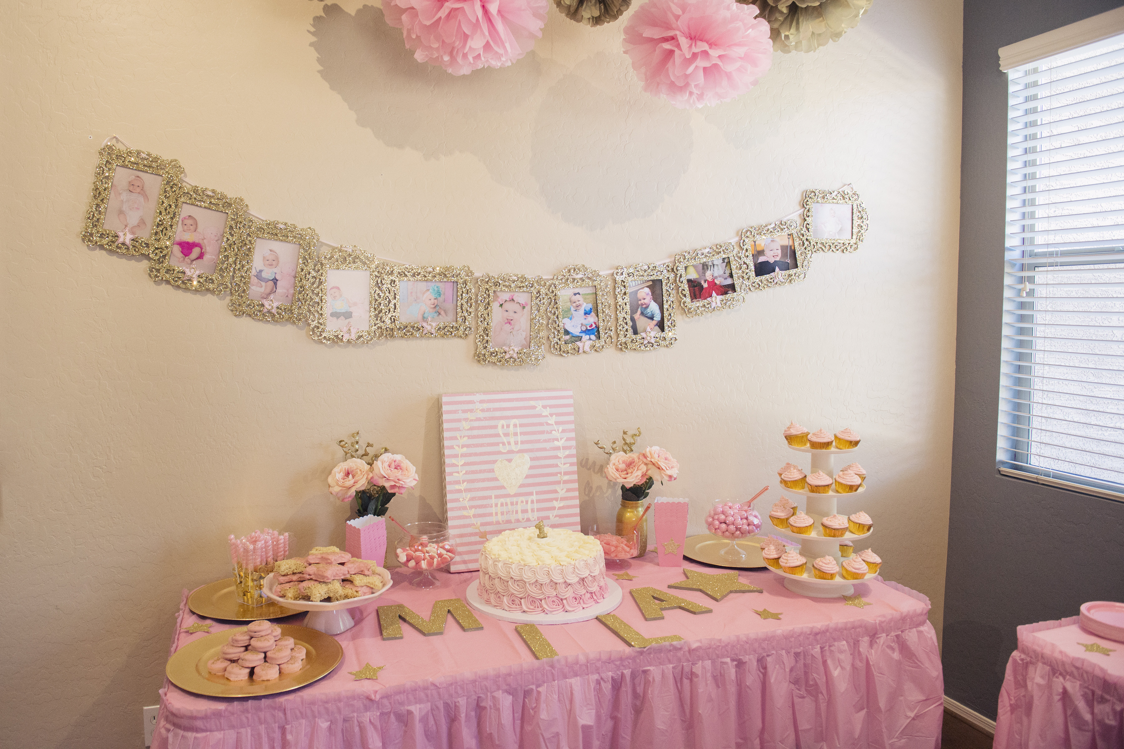 Best ideas about Pink And Gold 1st Birthday Decorations
. Save or Pin Miss Mila s First Birthday Party Pink & Gold Twinkle Now.