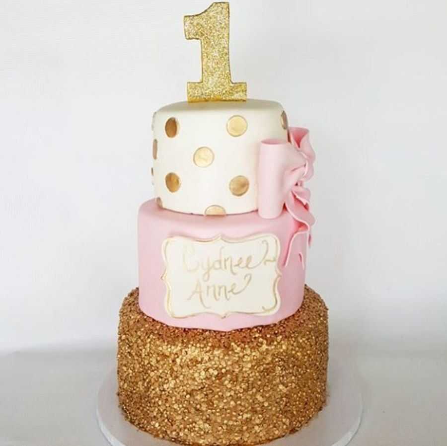 Best ideas about Pink And Gold Birthday Cake
. Save or Pin Pink And Gold 1st Birthday on Cake Central Gold sequins Now.