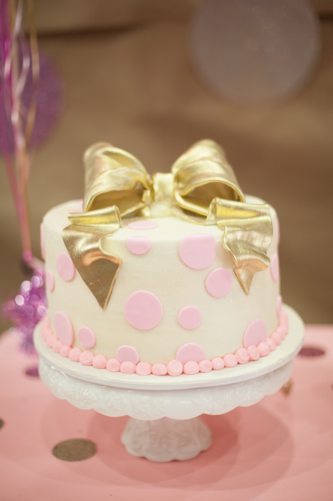 Best ideas about Pink And Gold Birthday Cake
. Save or Pin Nat your average girl 1st birthday party decor Now.
