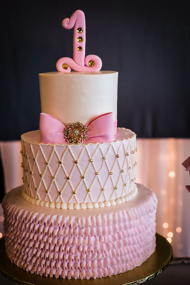 Best ideas about Pink And Gold Birthday Cake
. Save or Pin Pink ribbon with gold accent 1st birthday cake Now.