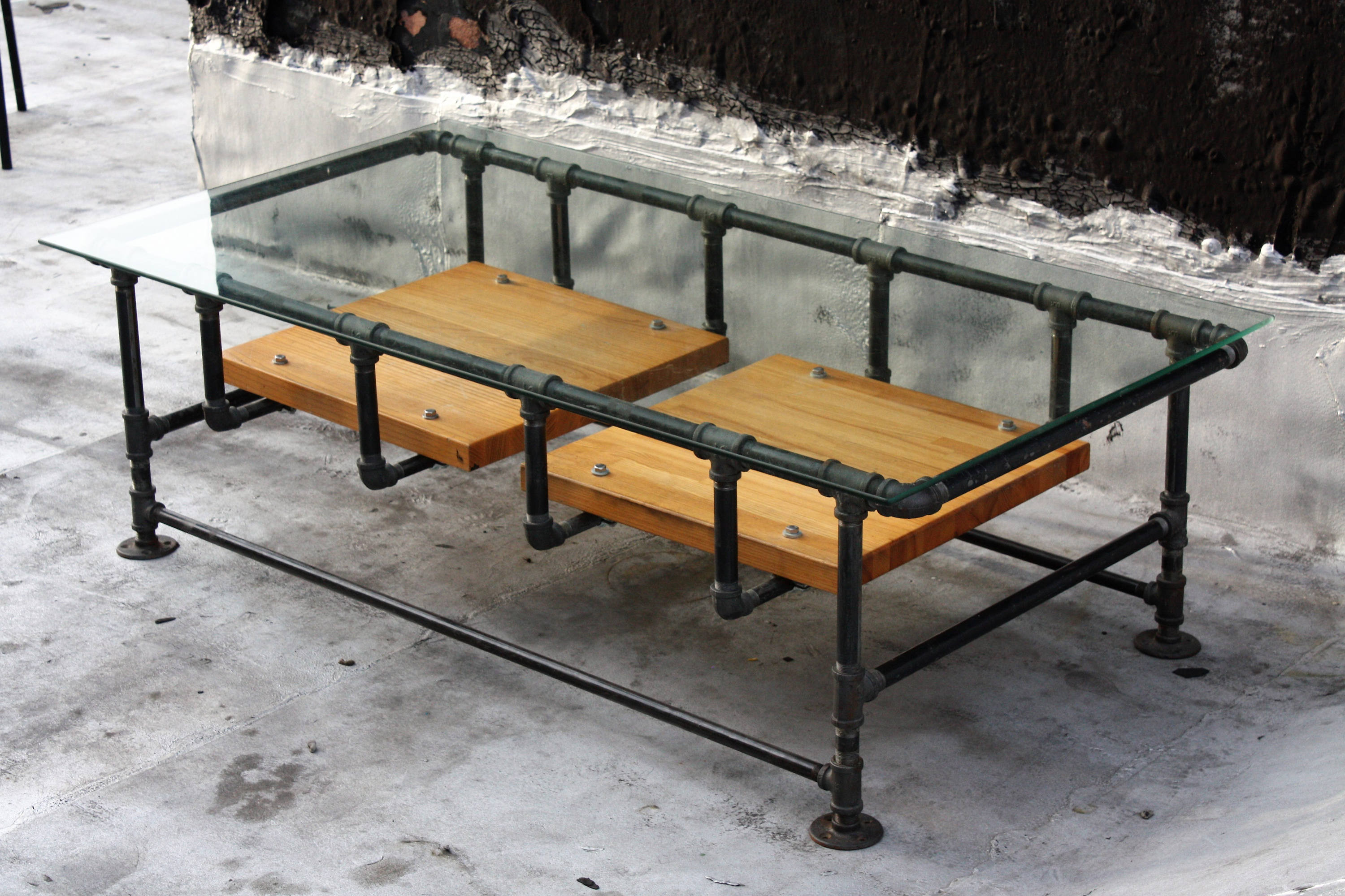 Best ideas about Pipe Coffee Table
. Save or Pin Industrial Iron Pipe Coffee Table w Glass Top and Reclaimed Now.