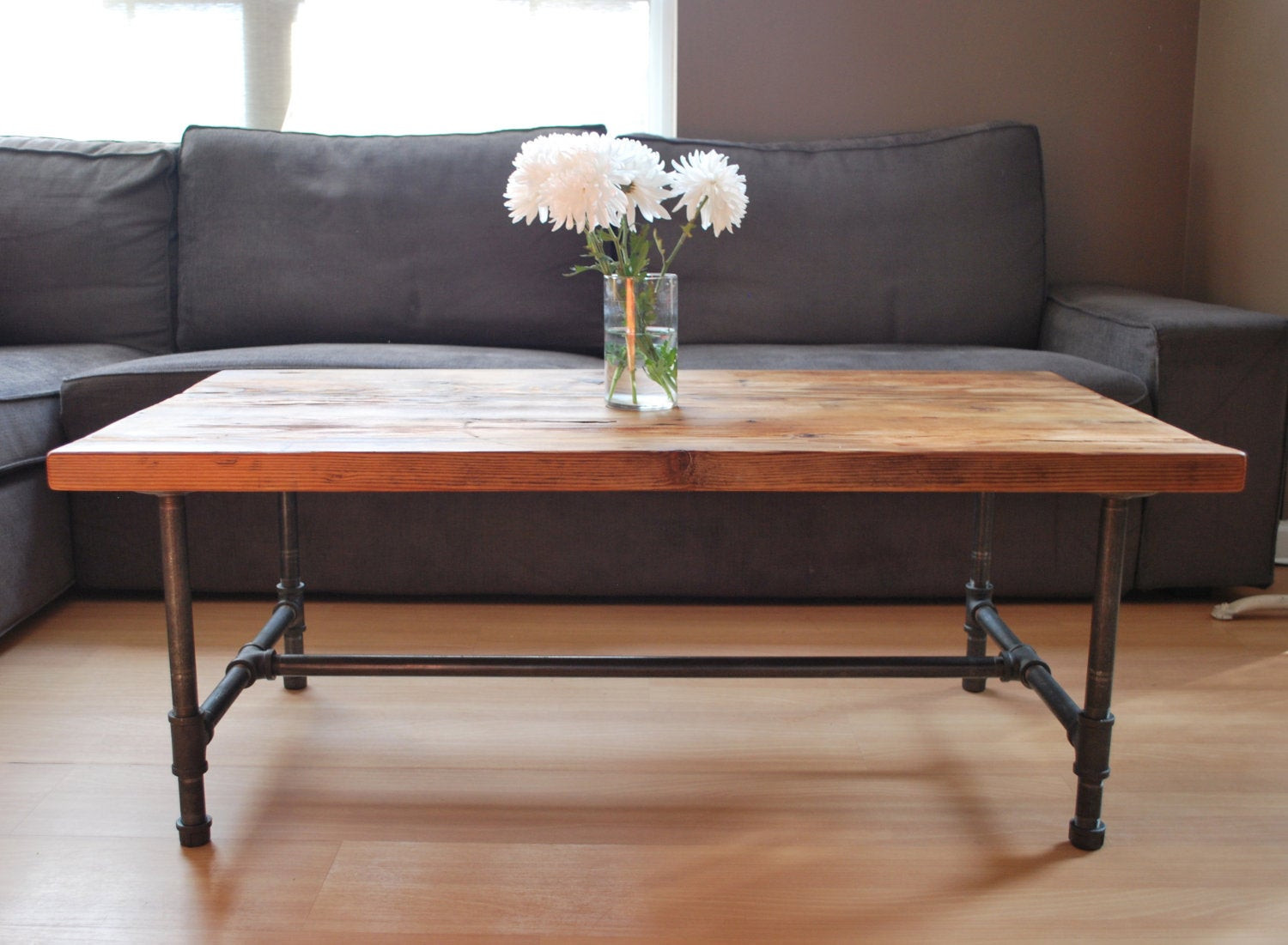 Best ideas about Pipe Coffee Table
. Save or Pin Wood Coffee table with steel pipe legs made of by Now.