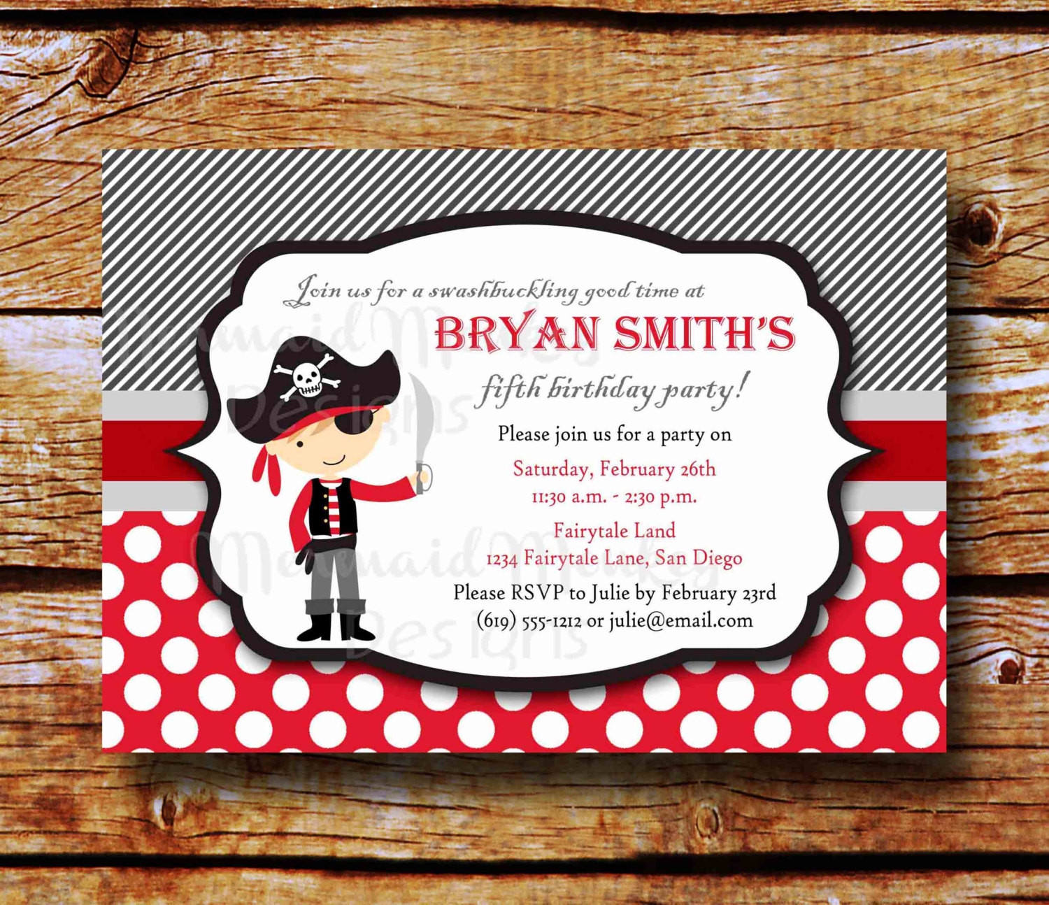 Best ideas about Pirate Birthday Invitations
. Save or Pin Pirate Birthday Invitation Pirate by MermaidMonkeyDesigns Now.
