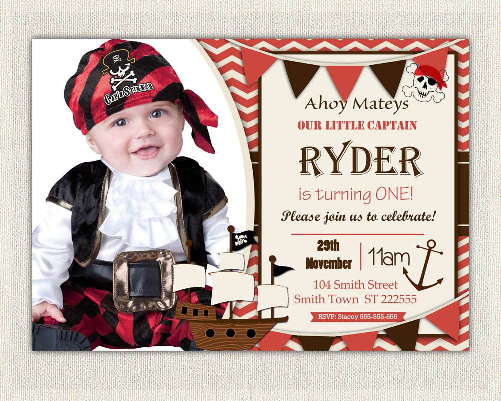 Best ideas about Pirate Birthday Invitations
. Save or Pin Boys Pirate Theme 1st Birthday Invitation Printable Download Now.