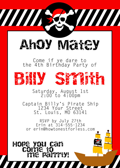 Best ideas about Pirate Birthday Invitations
. Save or Pin Incredible Pirate Party Ideas Now.
