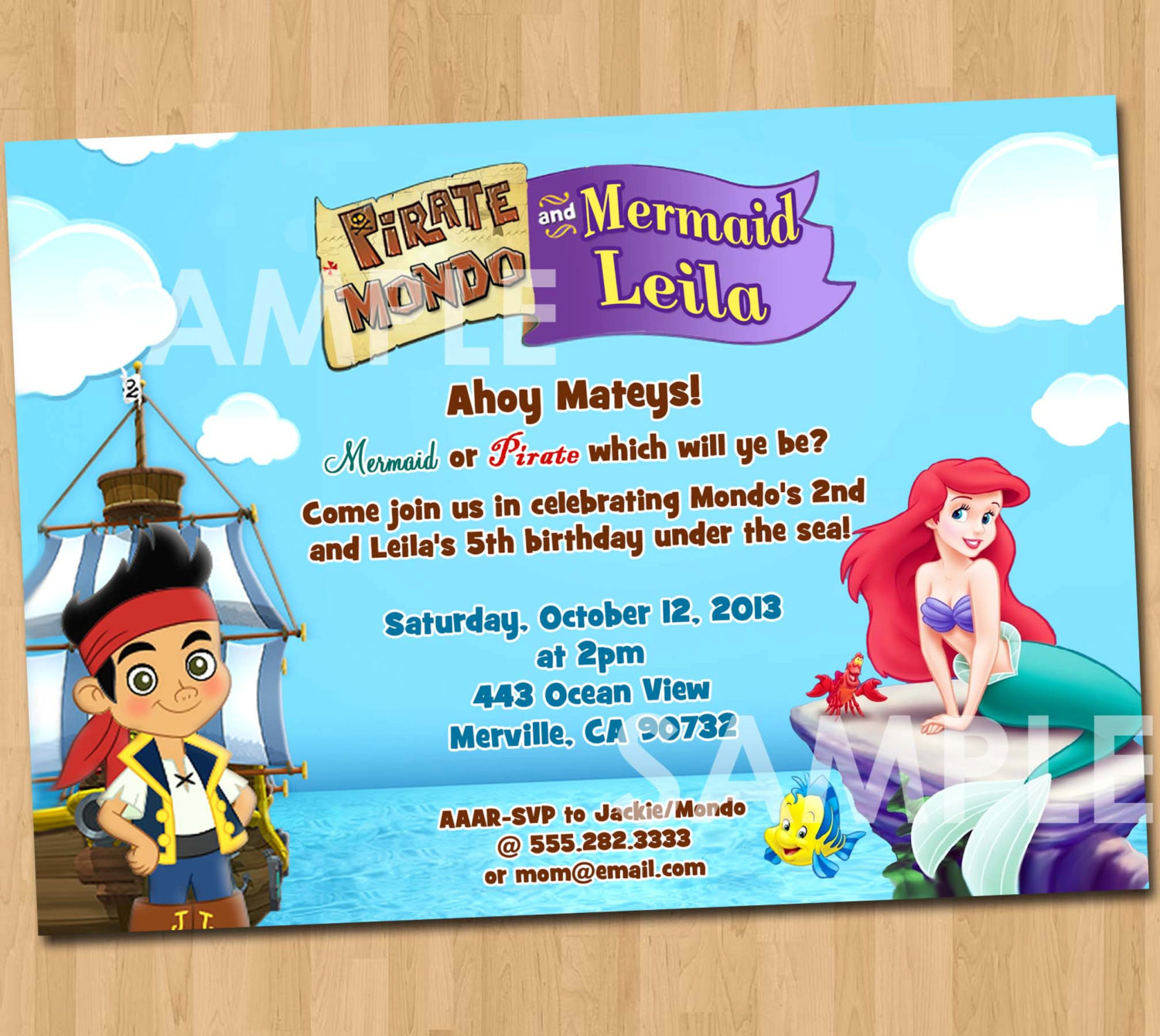 Best ideas about Pirates Birthday Invitations
. Save or Pin Pirate and Mermaid Invitation Printable Birthday Party Now.