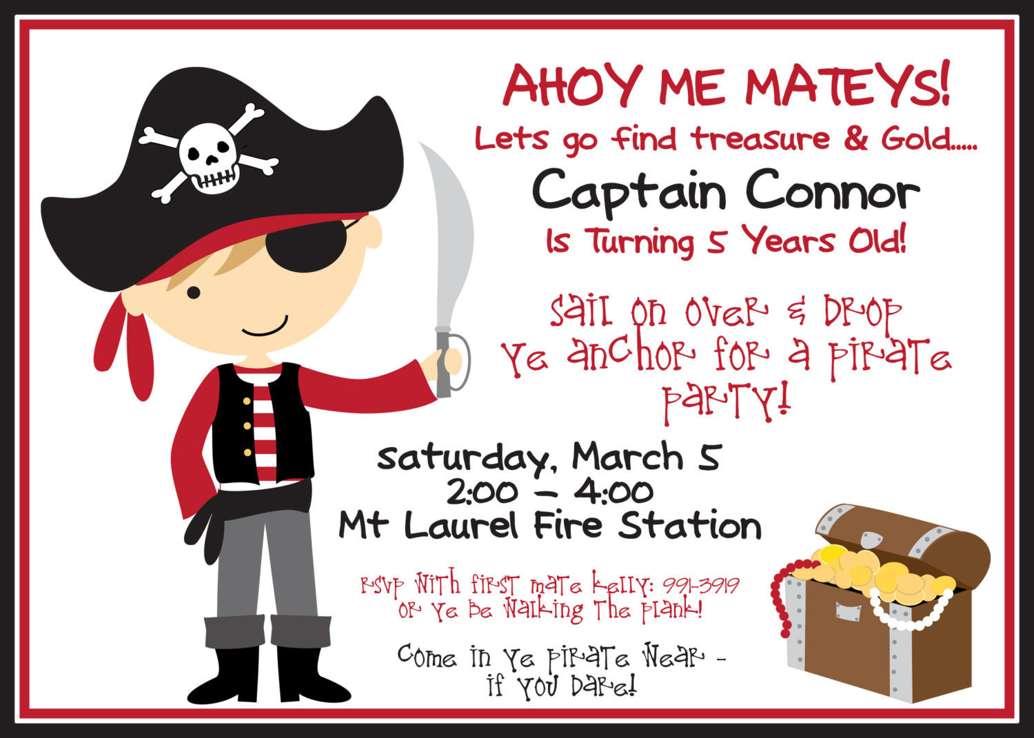 Best ideas about Pirates Birthday Invitations
. Save or Pin Pirate Party Invitation and Black with Boy by Now.