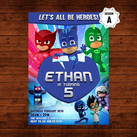 Best ideas about Pj Mask Birthday Invitations
. Save or Pin Pj Masks Birthday Invitation Pj Masks Invite Pj Masks Now.