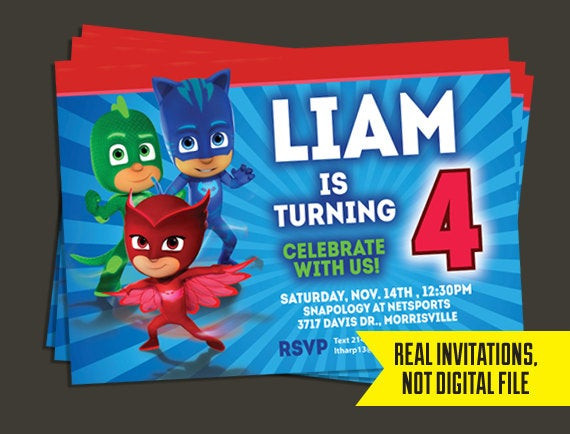 Best ideas about Pj Mask Birthday Invitations
. Save or Pin PJ Masks Invitation Pj Masks Birthday Invitation PJ Now.