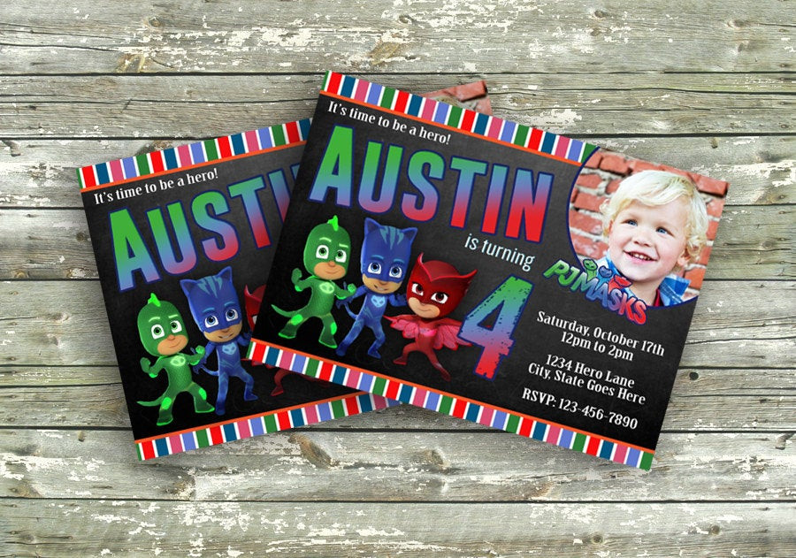 Best ideas about Pj Mask Birthday Invitations
. Save or Pin PJ Masks Birthday Invitation with Digital File by Now.