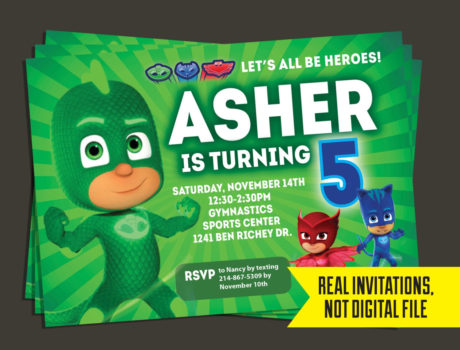 Best ideas about Pj Mask Birthday Invitations
. Save or Pin PJ Masks Invitation PJ Masks Birthday Invitation Gecko Now.