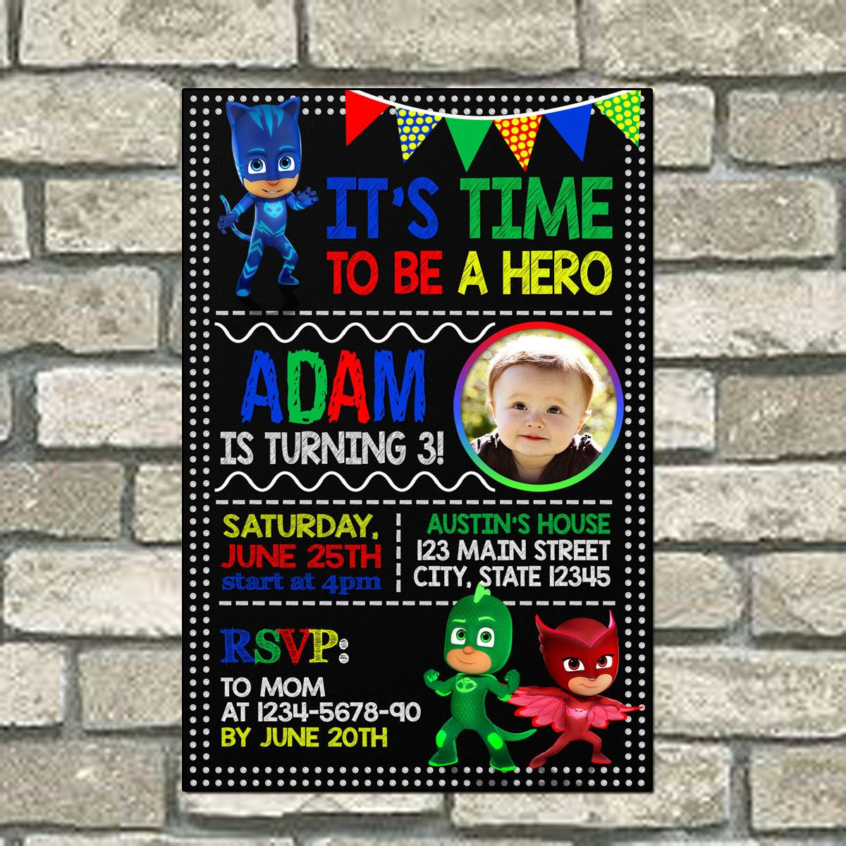 Best ideas about Pj Mask Birthday Invitations
. Save or Pin Pj Mask Birthday Invitation Invitation by SS012invitations Now.