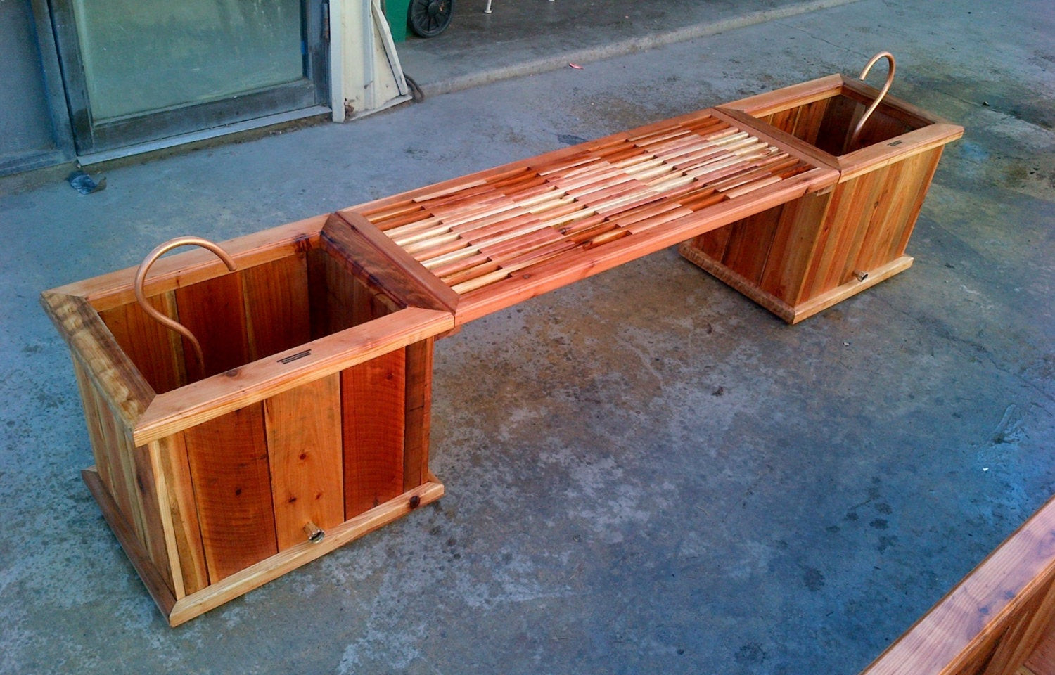 Best ideas about Planter Box Bench
. Save or Pin Redwood Bench Dual Planter Box Custom Sizes by LivengoodWood Now.
