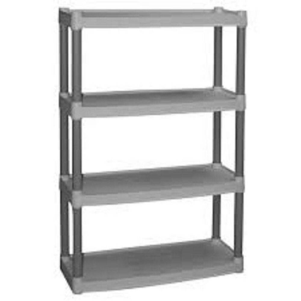 Best ideas about Plastic Garage Storage
. Save or Pin Plastic 4 Shelf Storage Unit Home Garage Shelving Now.