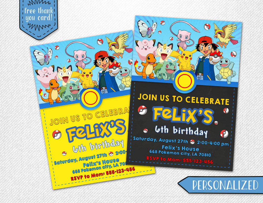 Best ideas about Pokemon Birthday Party Invitations
. Save or Pin Pokemon invitation Pokemon birthday invitation Pokemon party Now.