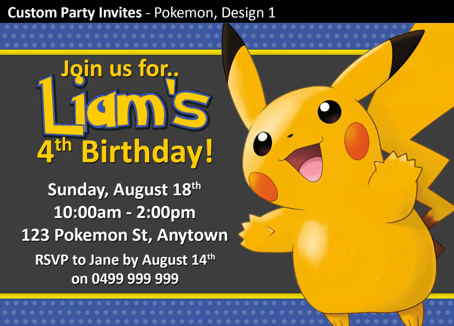 Best ideas about Pokemon Birthday Party Invitations
. Save or Pin Pokemon Birthday Party Invitations Invites by Now.