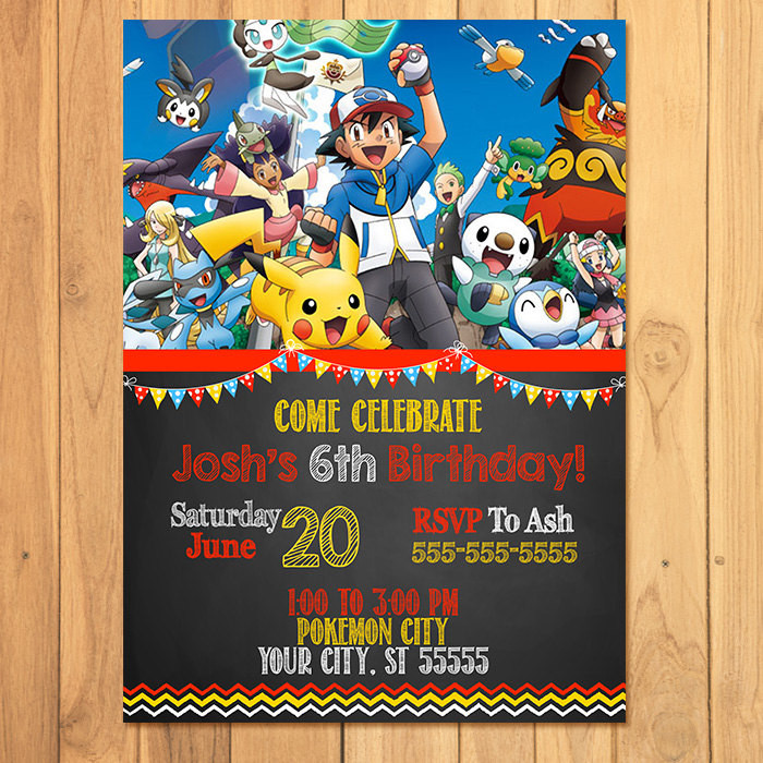 Best ideas about Pokemon Birthday Party Invitations
. Save or Pin Pokemon Invitation Chalkboard Pokemon Birthday Pokemon Now.