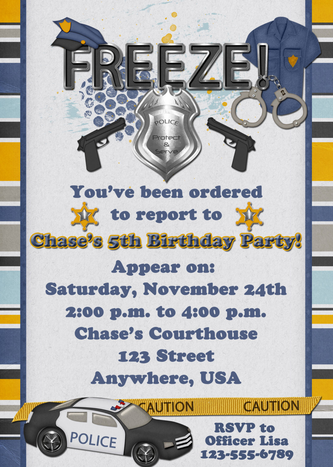 Best ideas about Police Birthday Invitations
. Save or Pin Police ficer Birthday Party Invitation Now.
