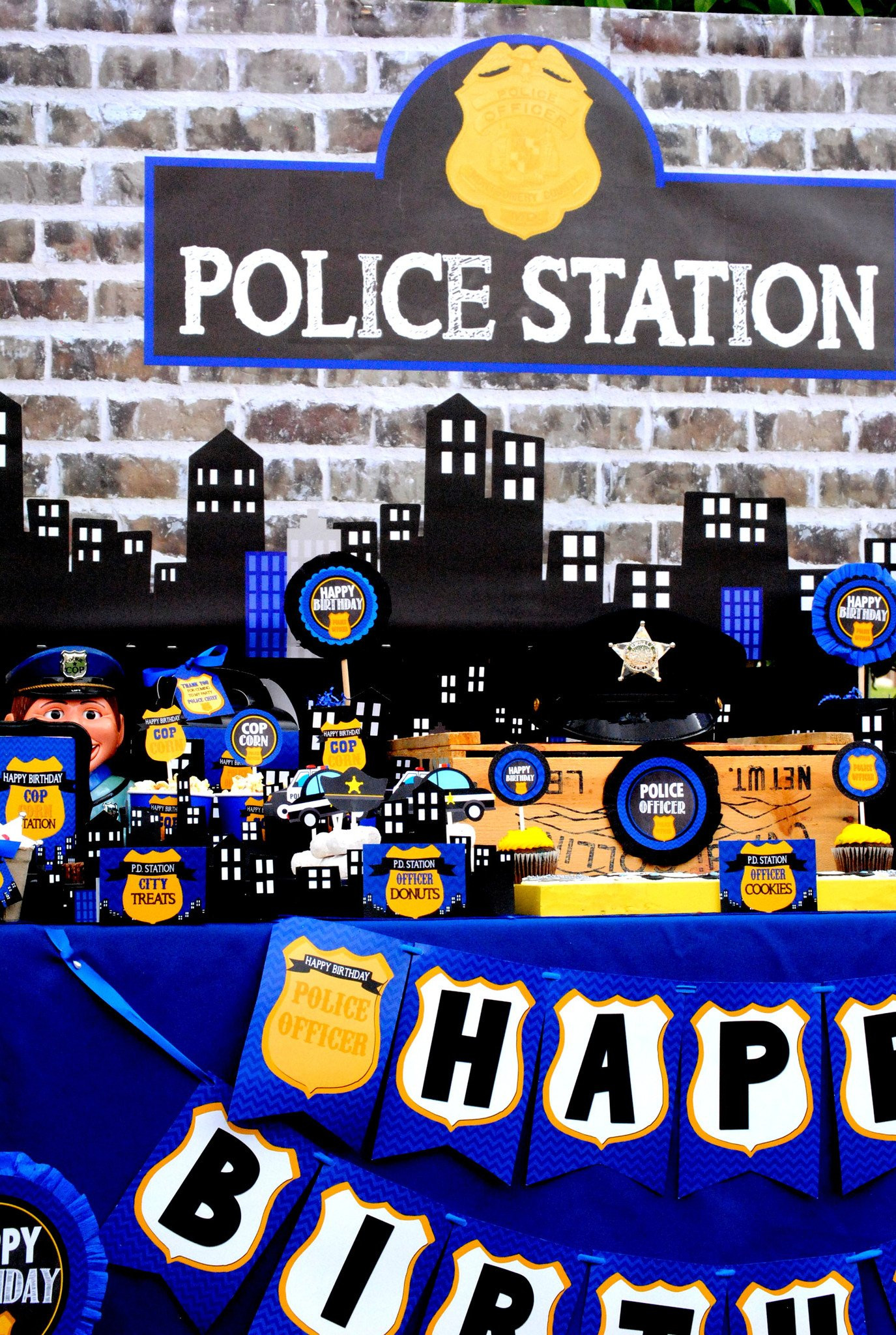 Best ideas about Police Birthday Party
. Save or Pin POLICE Party Police BACKDROP Policeman Birthday Now.
