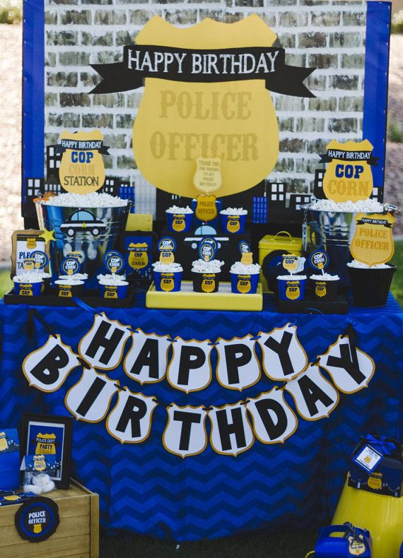 Best ideas about Police Birthday Party
. Save or Pin POLICE Party Police Backdrop Policeman by KROWNKREATIONS Now.