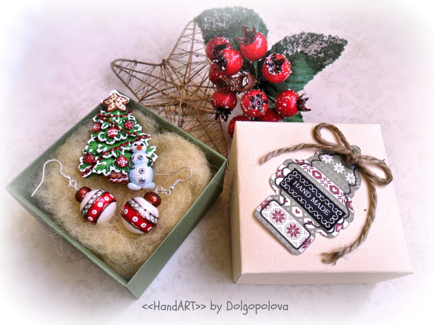 Best ideas about Polymer Clay Gift Ideas
. Save or Pin Polymer clay christmas jewelry Brooch pin winter earrings Now.