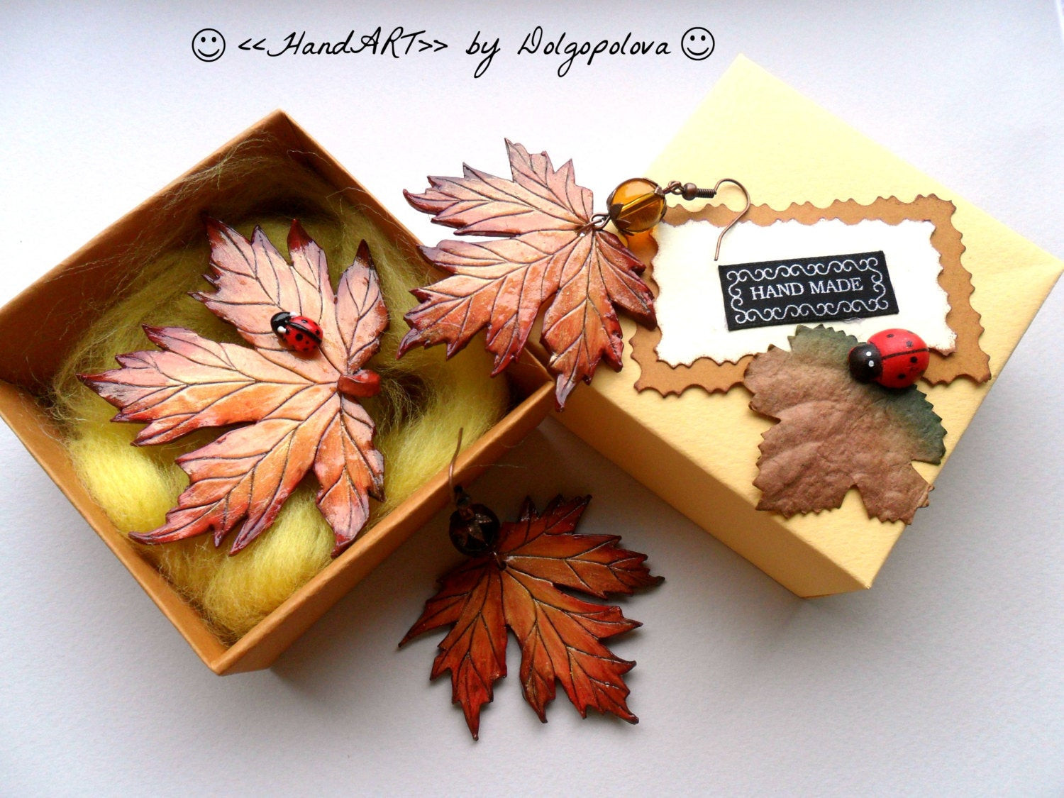 Best ideas about Polymer Clay Gift Ideas
. Save or Pin Autumn jewelry polymer clay jewelry Halloween leaf Now.