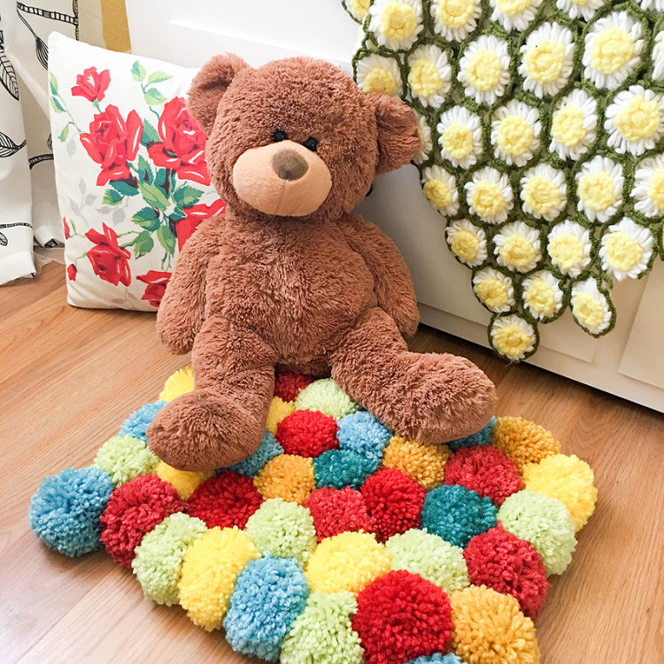 Best ideas about Pom Pom Rug DIY
. Save or Pin Tessa’s Favorite Colors Aqua Yellow Red and Green Pom Now.