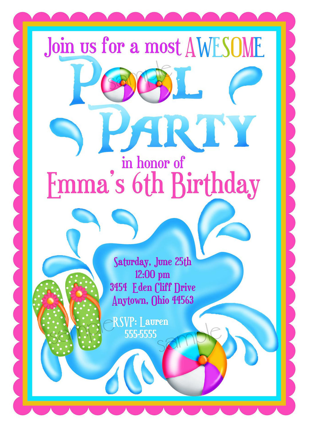 Best ideas about Pool Party Birthday Invitations
. Save or Pin Pool Party Invitations Personalized Invitations Girl Now.