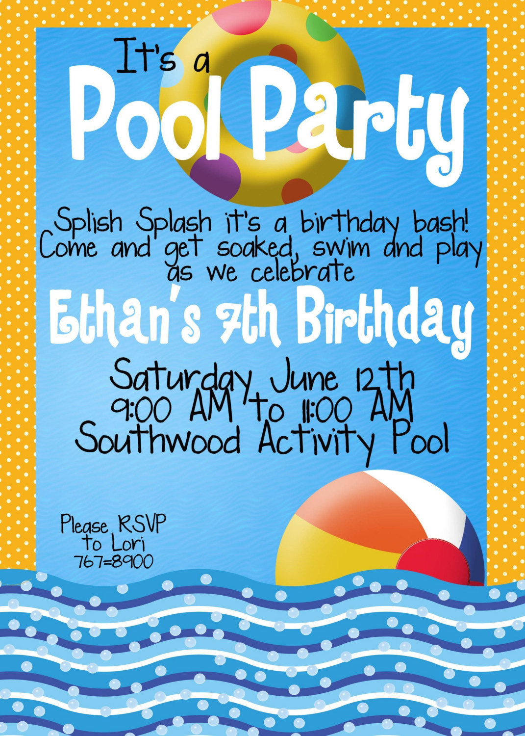 Best ideas about Pool Party Birthday Invitations
. Save or Pin Pool Party Invitations by MagicbyMarcy on Etsy Now.