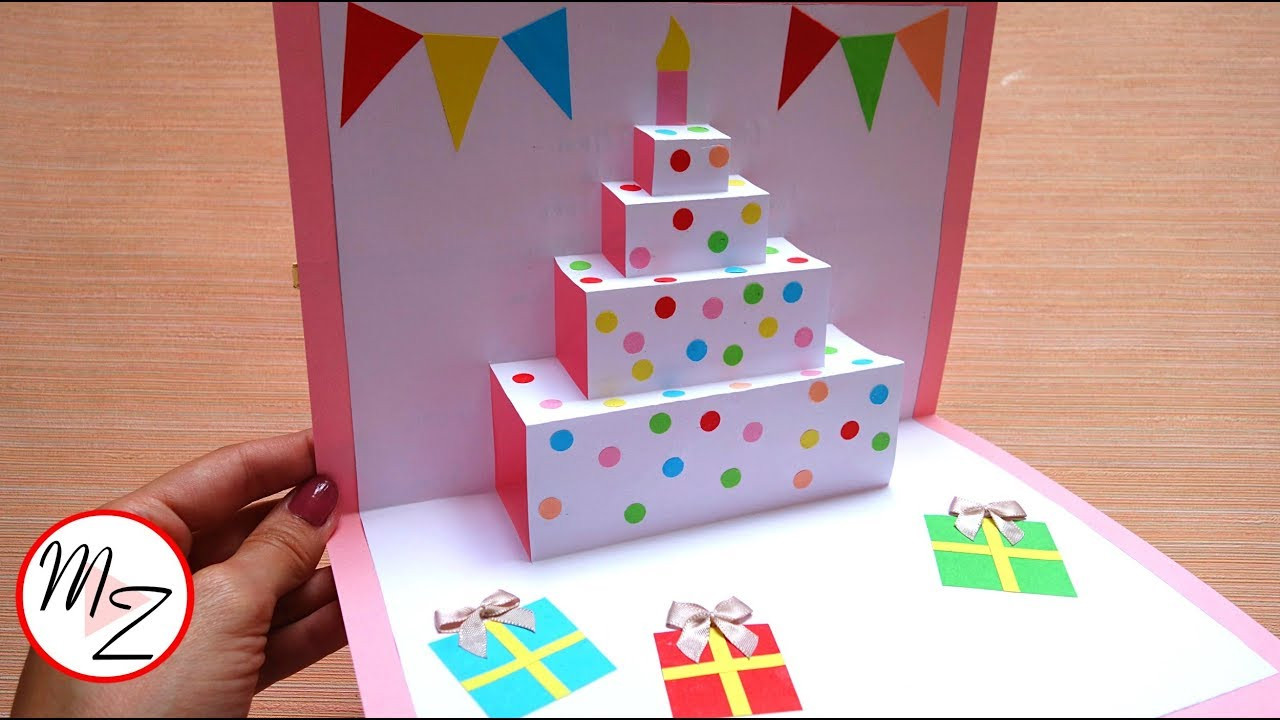 Best ideas about Pop Up Birthday Card Diy
. Save or Pin DIY cake pop up card for birthday Easy 3D cards DIY Now.