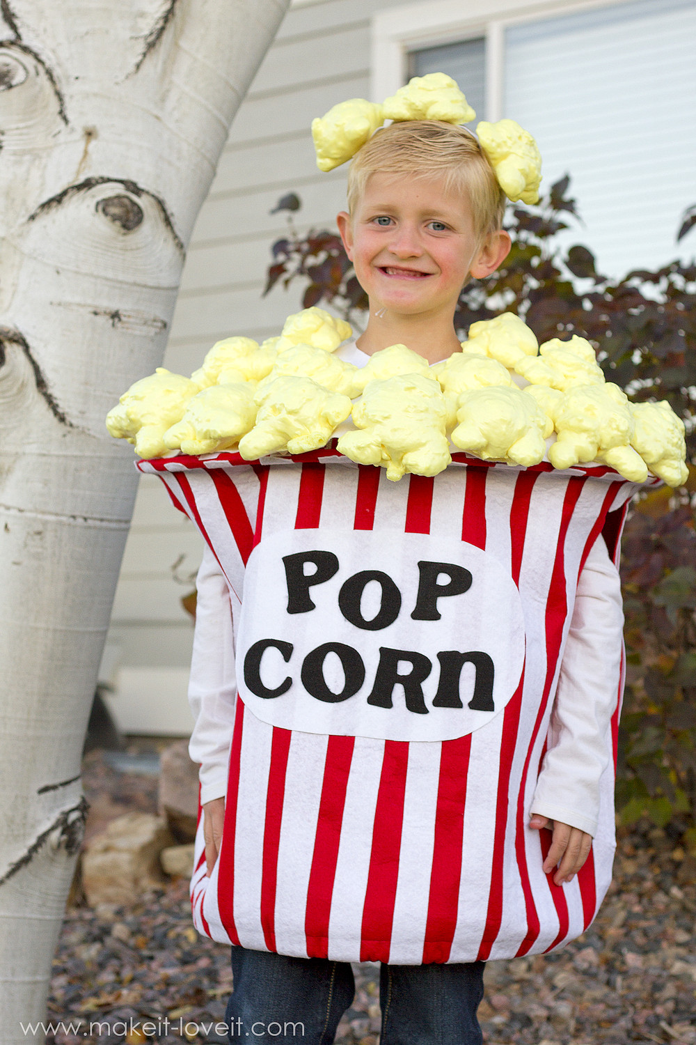 Best ideas about Popcorn Costume DIY
. Save or Pin Bucket of Popcorn Costume with HUGE popped kernels Now.