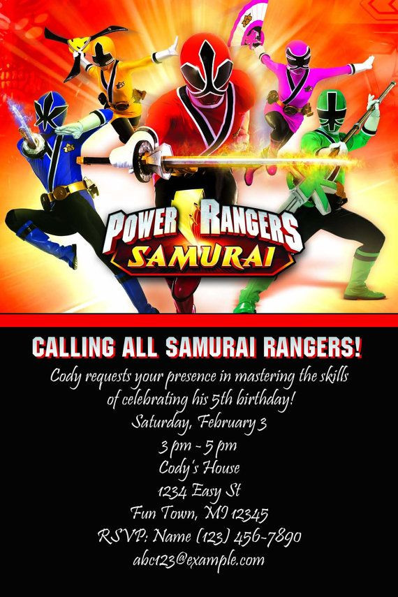 Best ideas about Power Rangers Birthday Invitations
. Save or Pin Power Rangers Samurai Birthday Invitation Now.