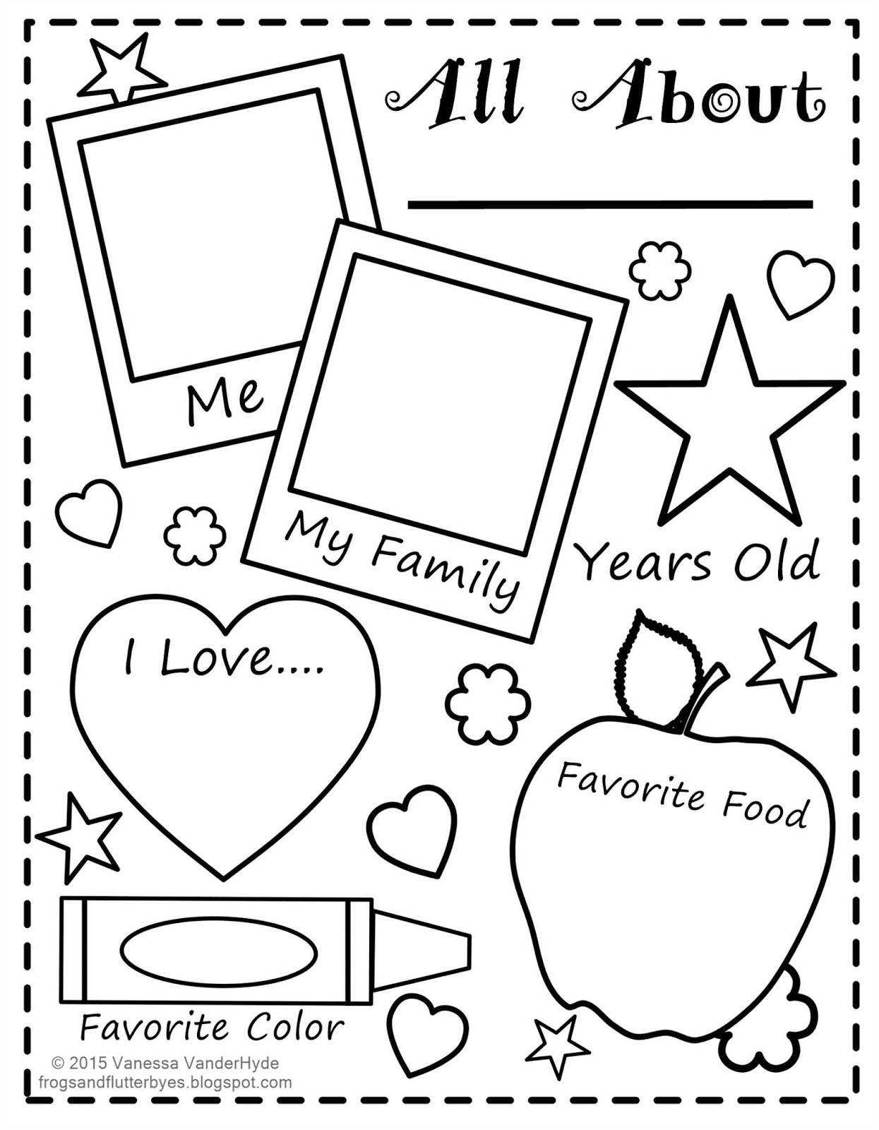 Best ideas about Preschool Coloring Sheets Getting To Know Me
. Save or Pin The Frogs and the Flutterbyes All About Me Free Printable Now.