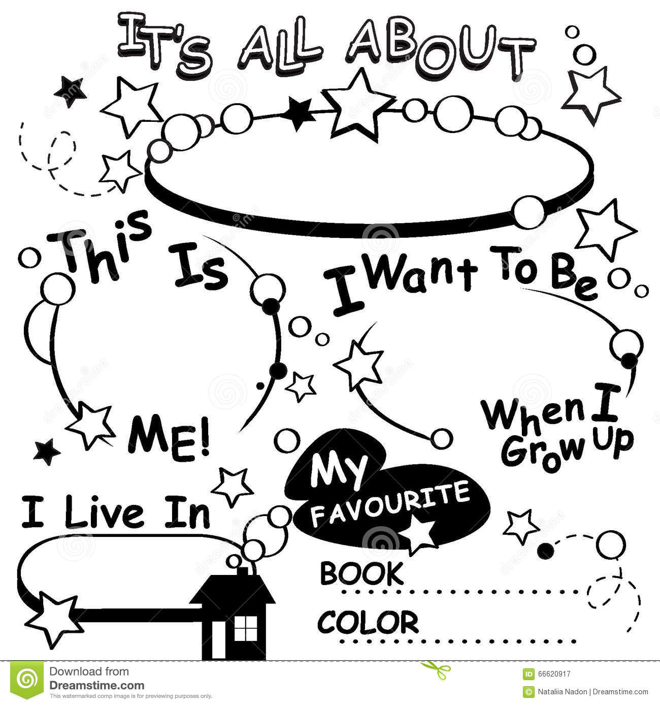 Best ideas about Preschool Coloring Sheets Getting To Know Me
. Save or Pin Coloring Page All About Me Vector Editable Stock Vector Now.