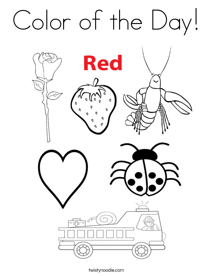 Best ideas about Preschool Coloring Sheets Red
. Save or Pin Color of the Day Coloring Page Twisty Noodle Now.