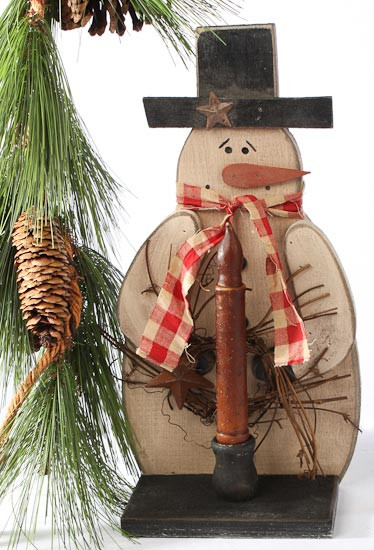 Best ideas about Primitive Wood Snowmen
. Save or Pin Primitive Rustic Wood Snowman Tapered Candle Holder Now.