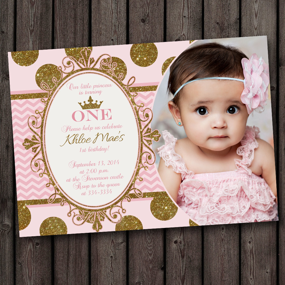 Best ideas about Princess 1st Birthday Invitations
. Save or Pin first birthday pink and gold invitation princess invitation Now.