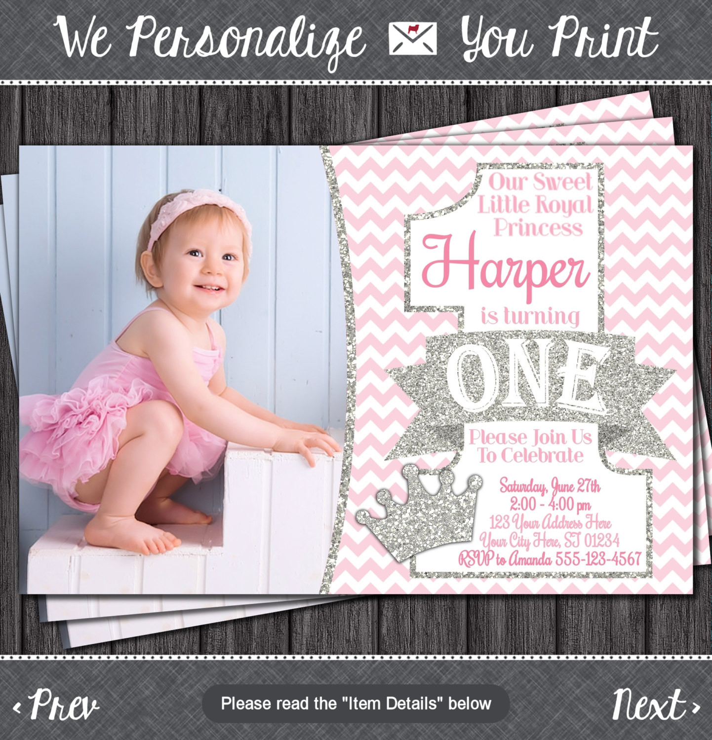 Best ideas about Princess 1st Birthday Invitations
. Save or Pin Princess First Birthday Invitation Pink and Silver by Now.