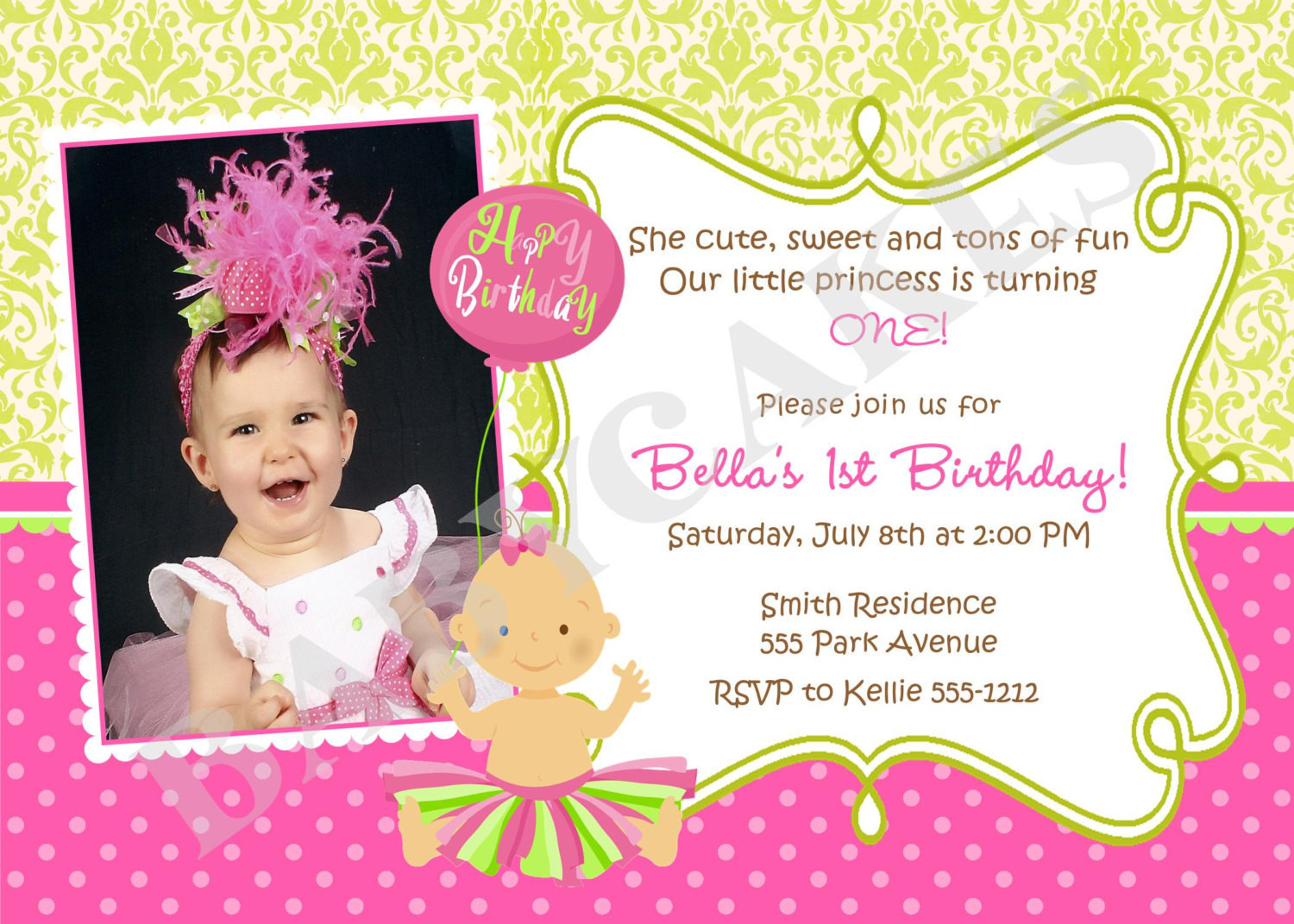 Best ideas about Princess 1st Birthday Invitations
. Save or Pin Princess Birthday 1st Birthday Invitation Tutu by jcbabycakes Now.