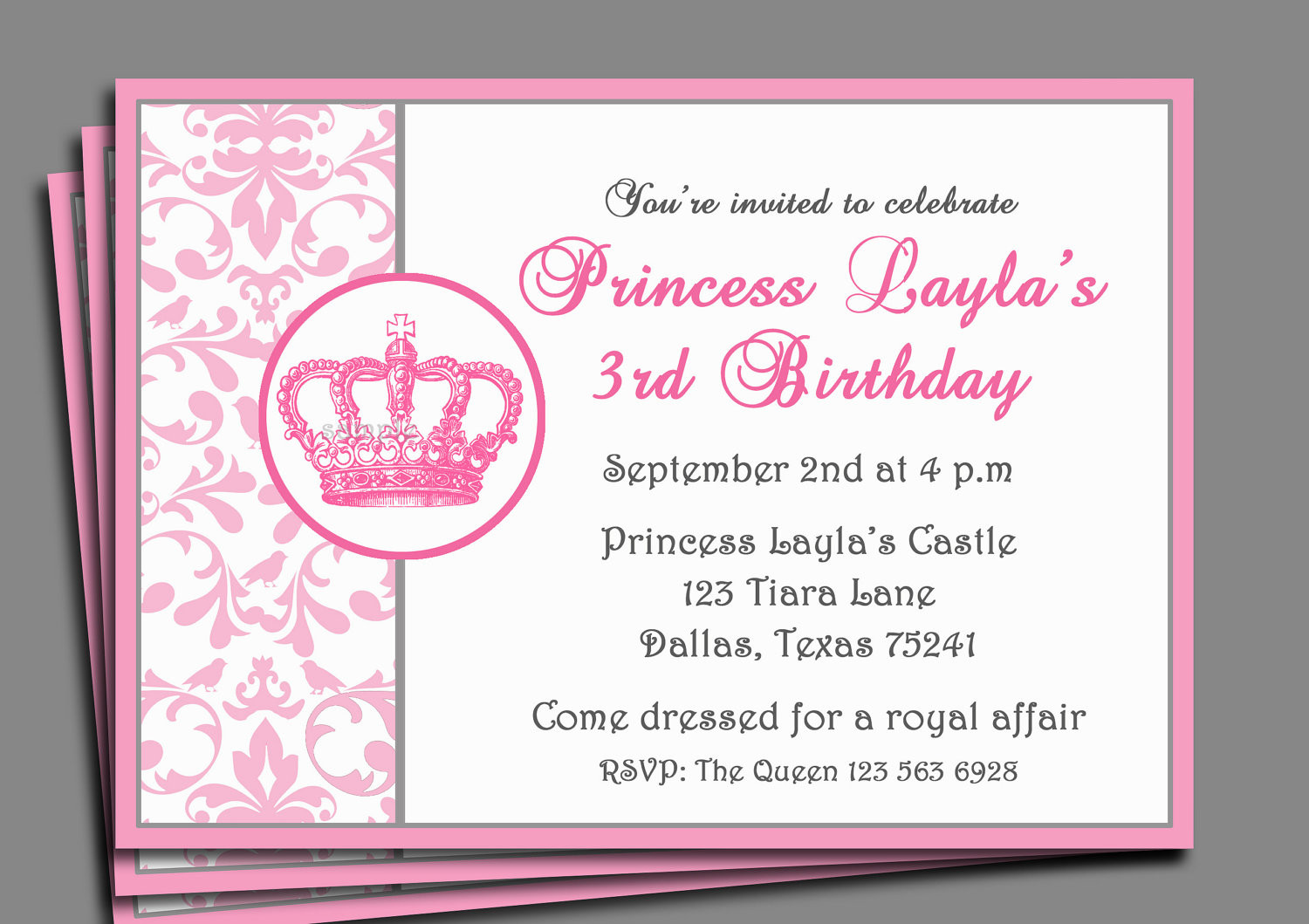 Best Princess Birthday Party Invitations from Princess Party Invitation Pri...