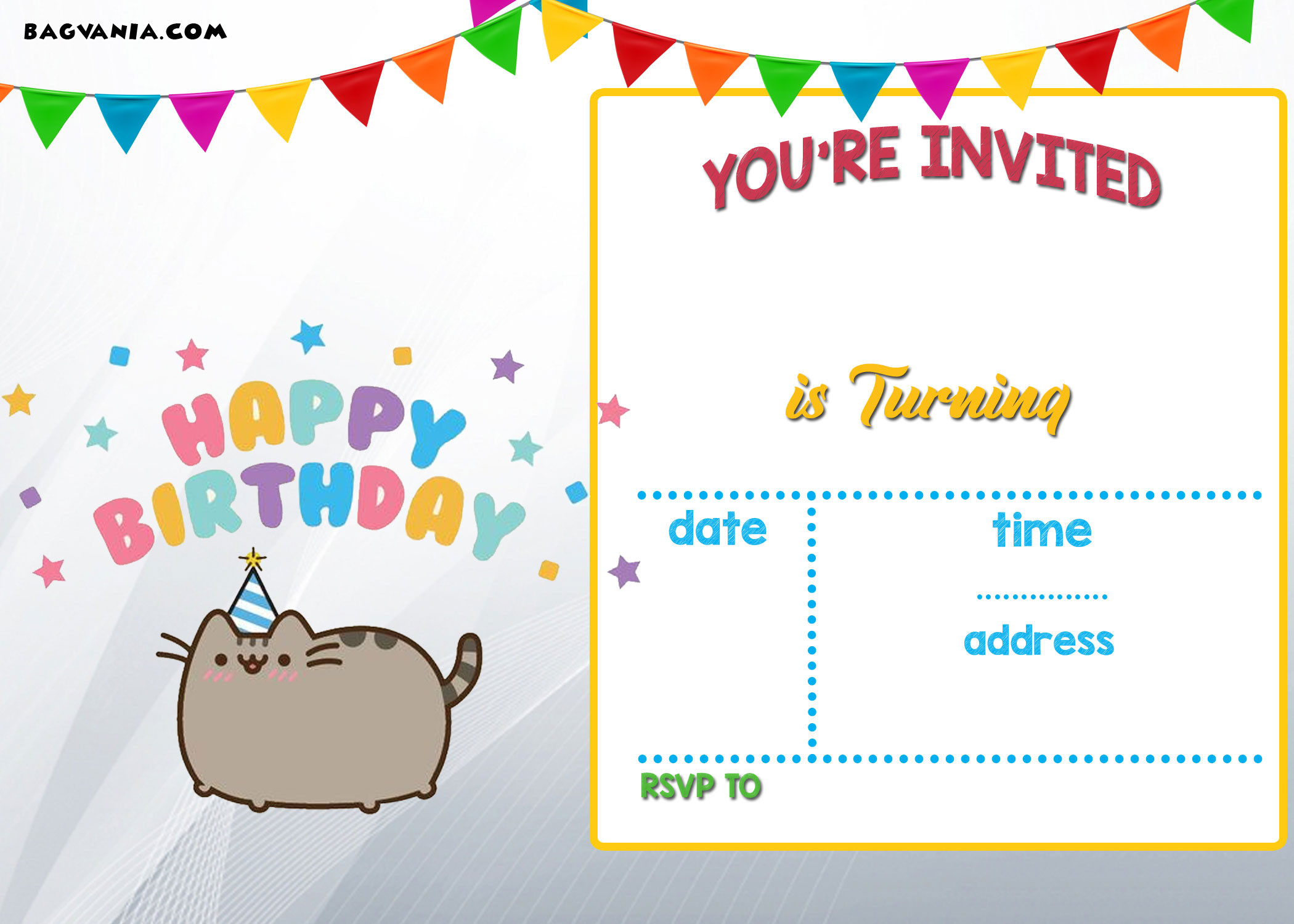 Best ideas about Print Birthday Invitations
. Save or Pin FREE Printable Pusheen Birthday Invitation Template Now.