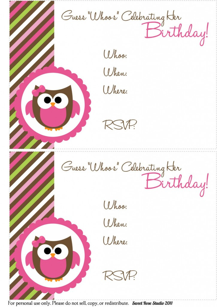 Best ideas about Printable Birthday Party Invitations
. Save or Pin 41 Printable Birthday Party Cards & Invitations for Kids Now.